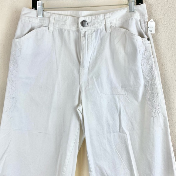 Billblass Capris Pants White Wide Leg - Picture 2 of 14
